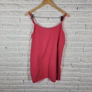 Torrid Women’s 3X Camisole Pink Solid Cotton Blend Adjustable Strap Cami PIN13E